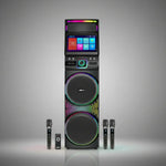 🔥   Torre de Sonido GEDI-G  1423 de 90.000 WATS DE Potencia con Luces LED RGB Y Pantalla Táctil 15.4” +